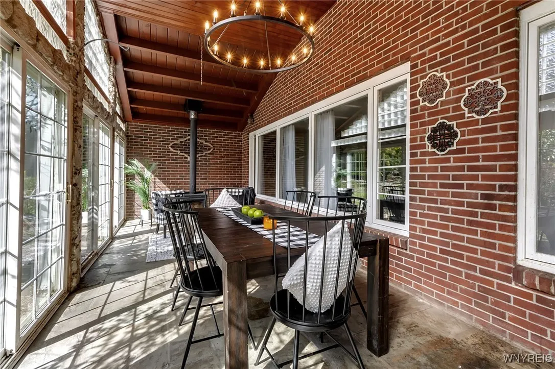 Huge Sun room w slate floor