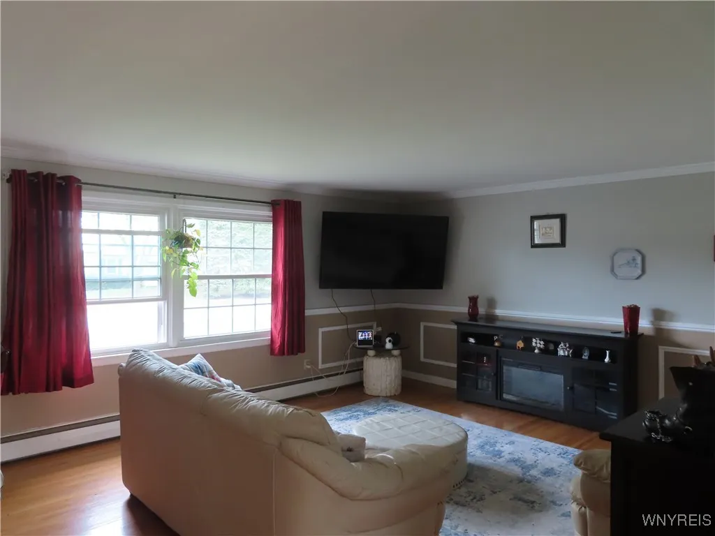 living room with new front window