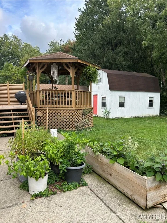 raised gardens on patio