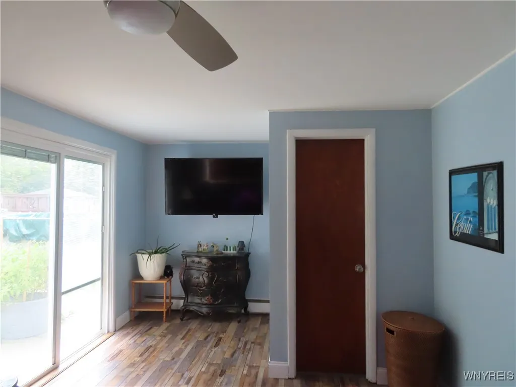 family room with half bath