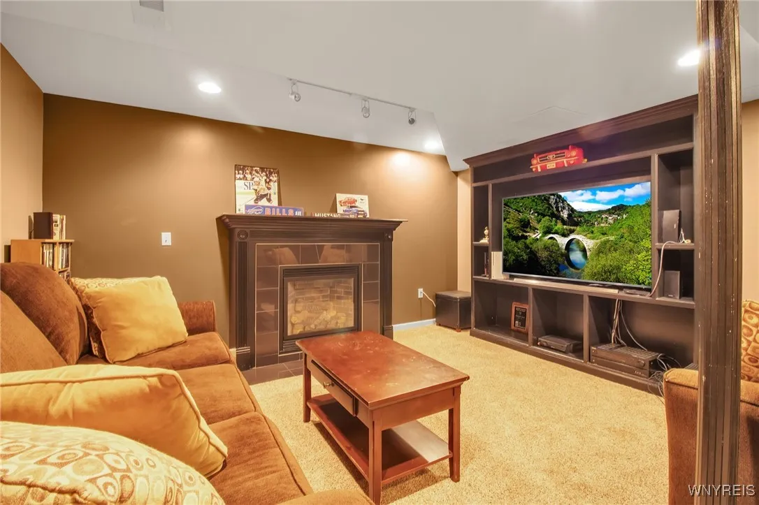 Finished Basement with Gas Fireplace
