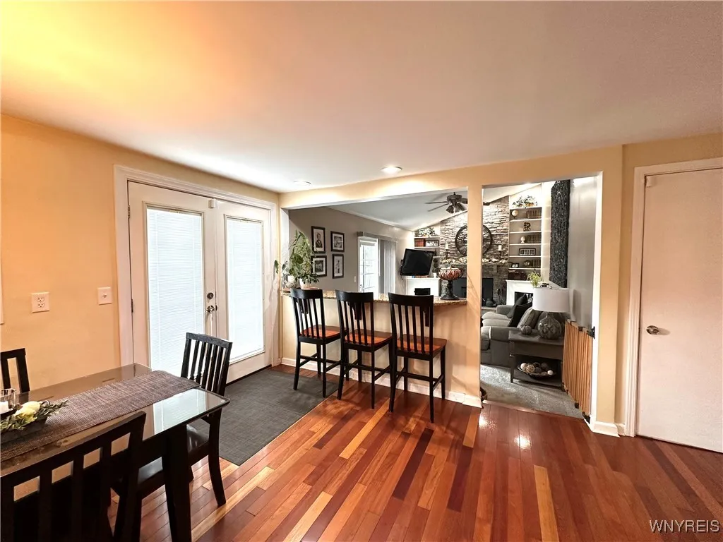 Granite bar overlooking family room