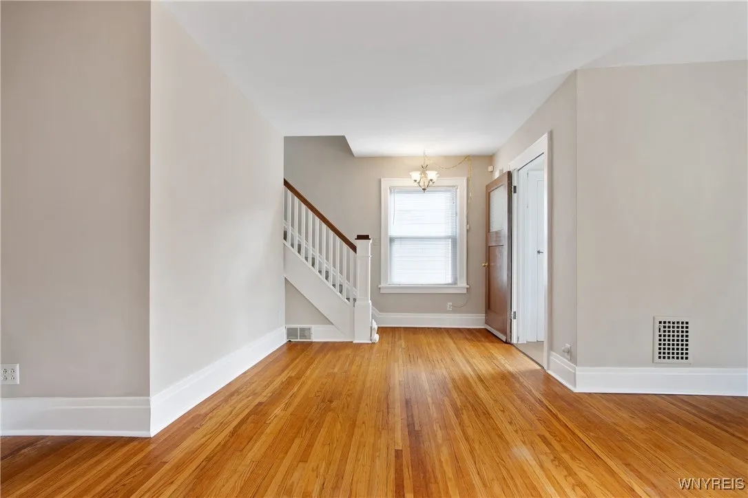 foyer to the right, floor 2 stairway to left