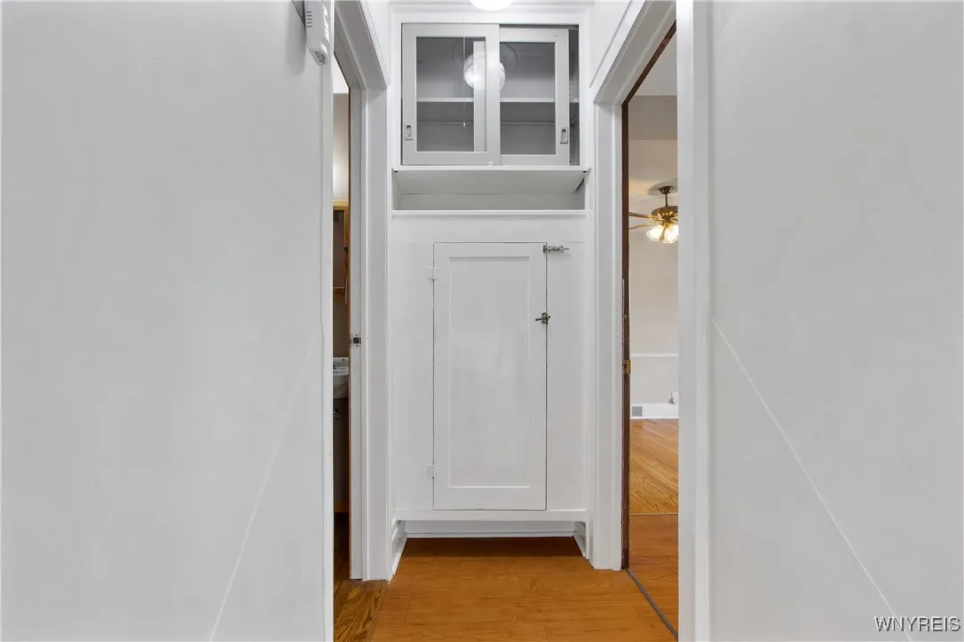 hallway to basement and side door