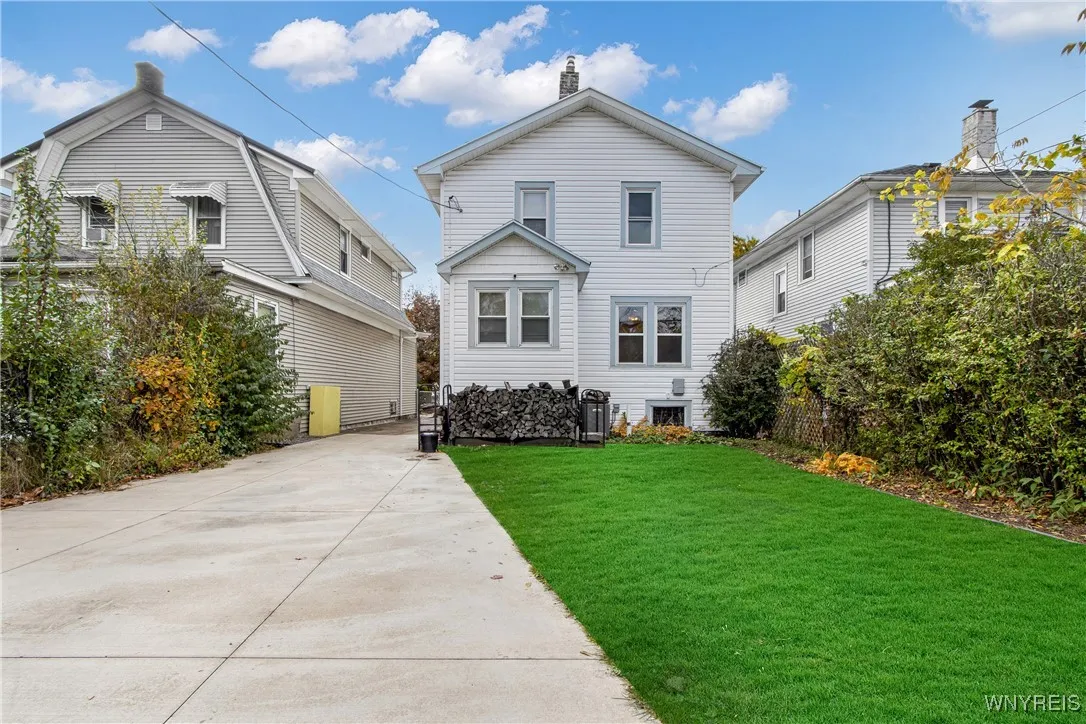 rear of house, fenced yard