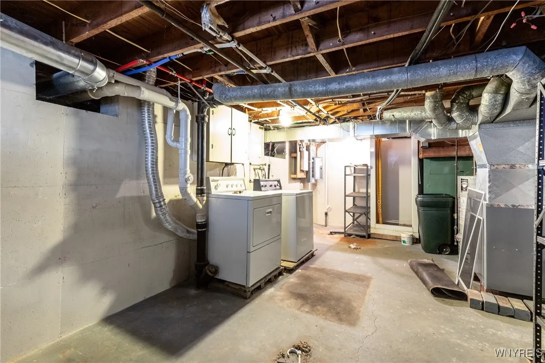 Basement laundry and mechanicals.