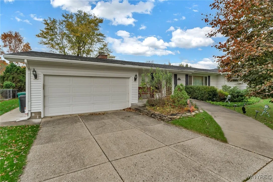 Gentle slope to front door for accessibility.