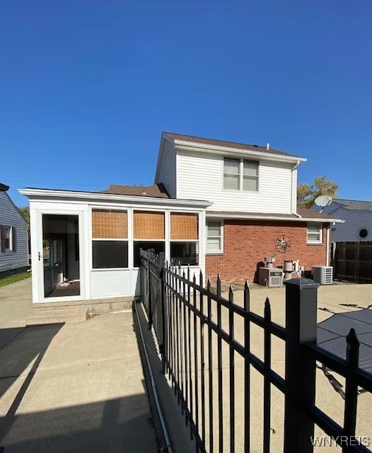 View from the garage to the house.