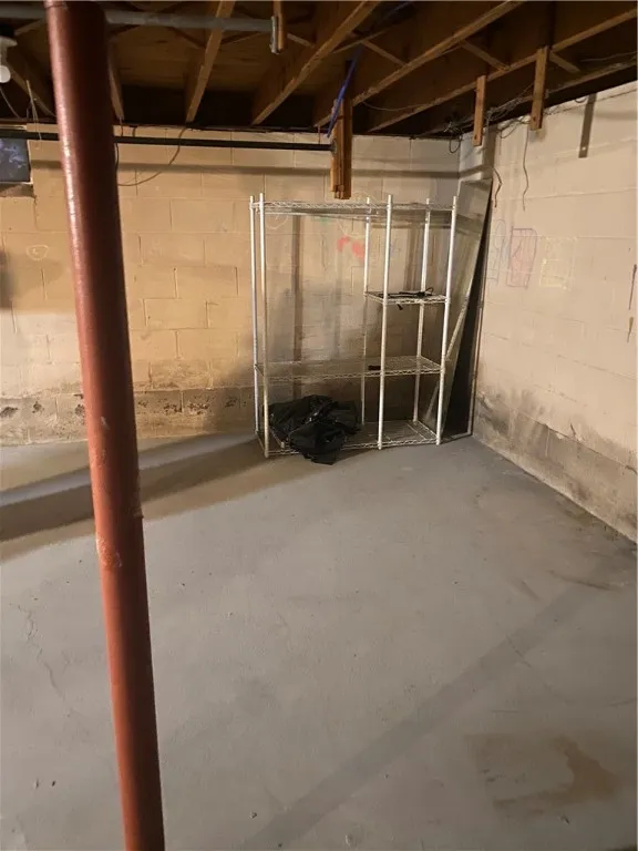 small storage area in basement