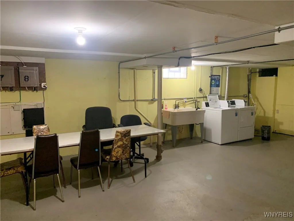 Basement common area and coin operated laundry