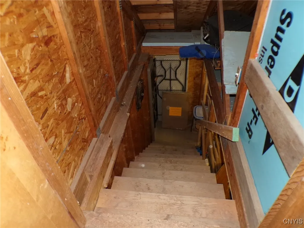 stairs to garage storage room