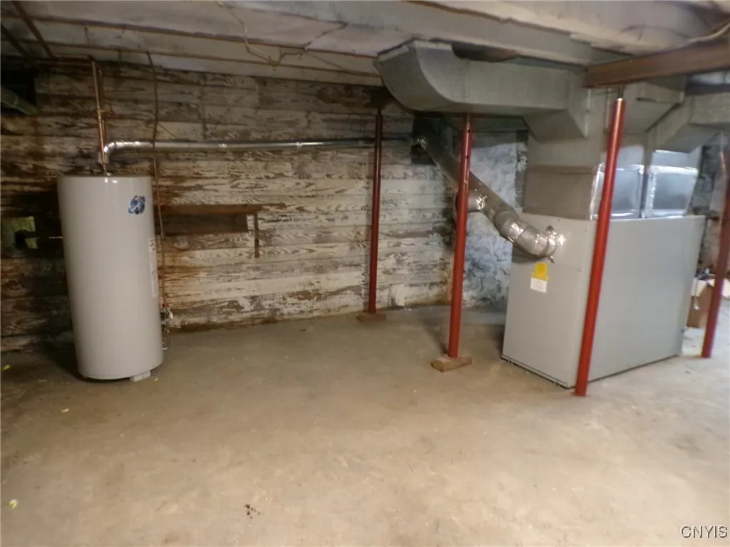 two story side water heater and furnace