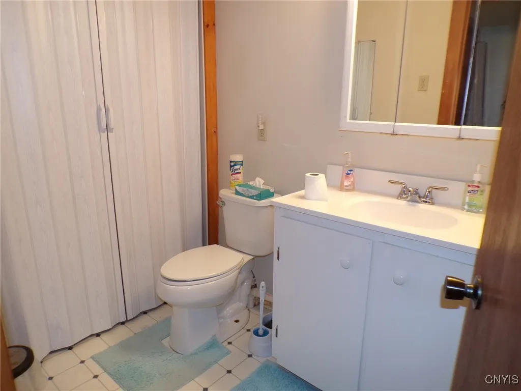 1/2 bath in two story unit on 2nd floor