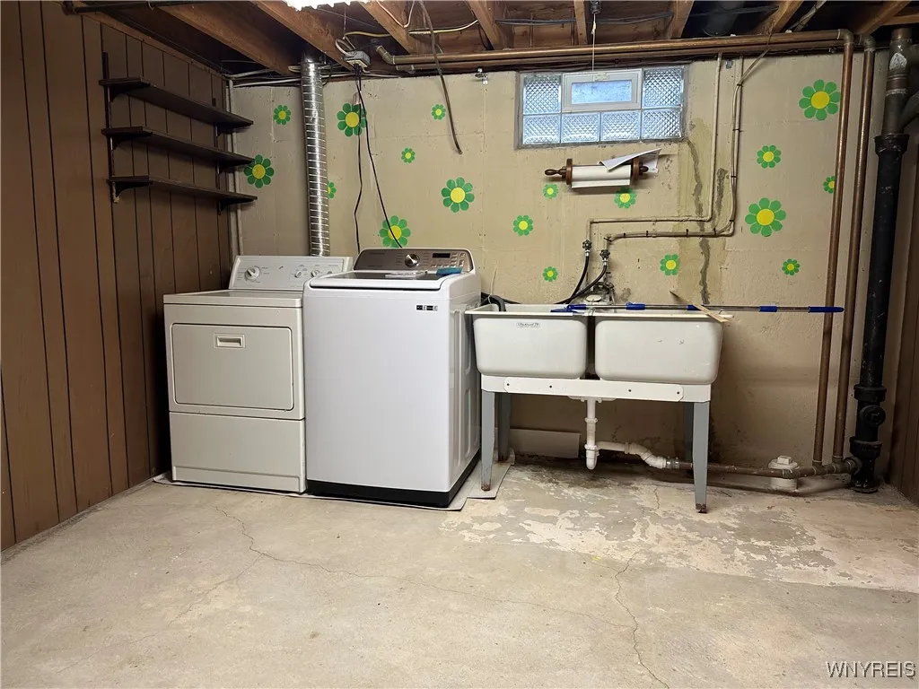 Laundry area, washer and dryer included