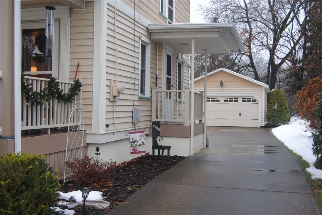 concrete driveway to garage