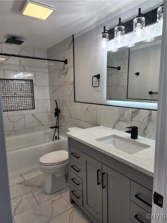 Another view of the sample bathroom of similar size to the actual bathroom.