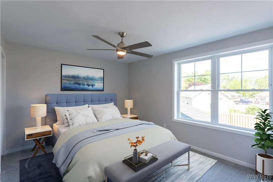 staged master bedroom