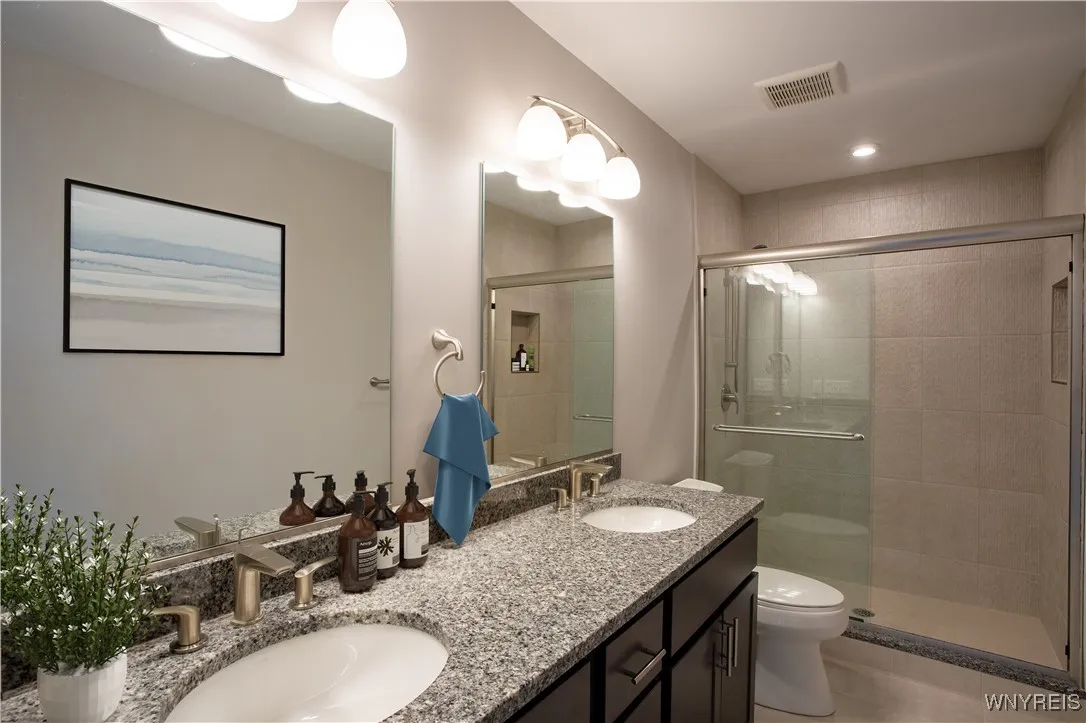 staged master bathroom