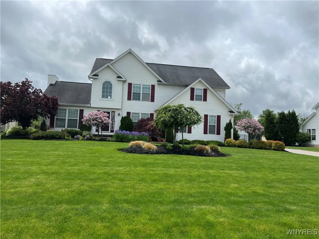 Summer view of the front landscape.