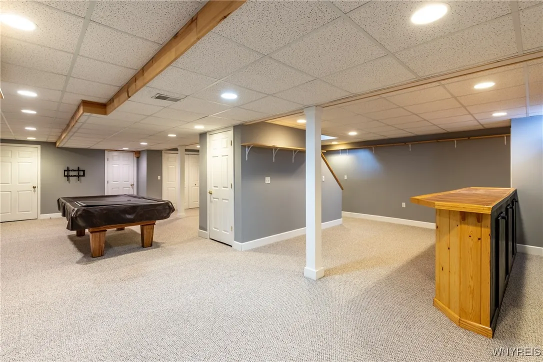 Basement recreation area.