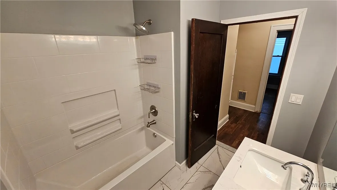 Bathtub in shower