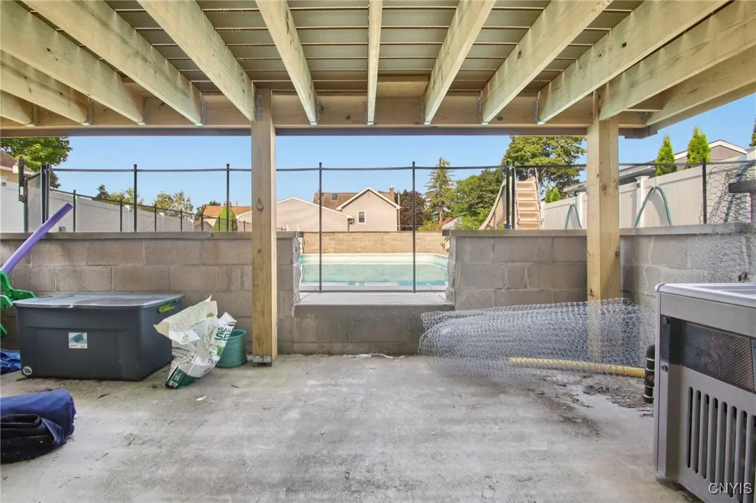 Storage under the deck.