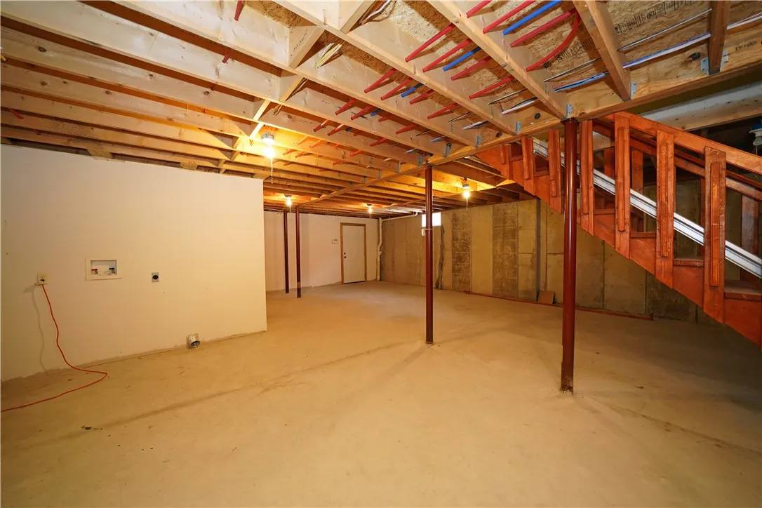Basement with added washer/dryer hook up