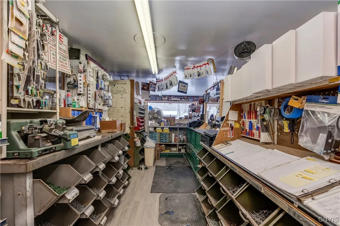 Behind counter