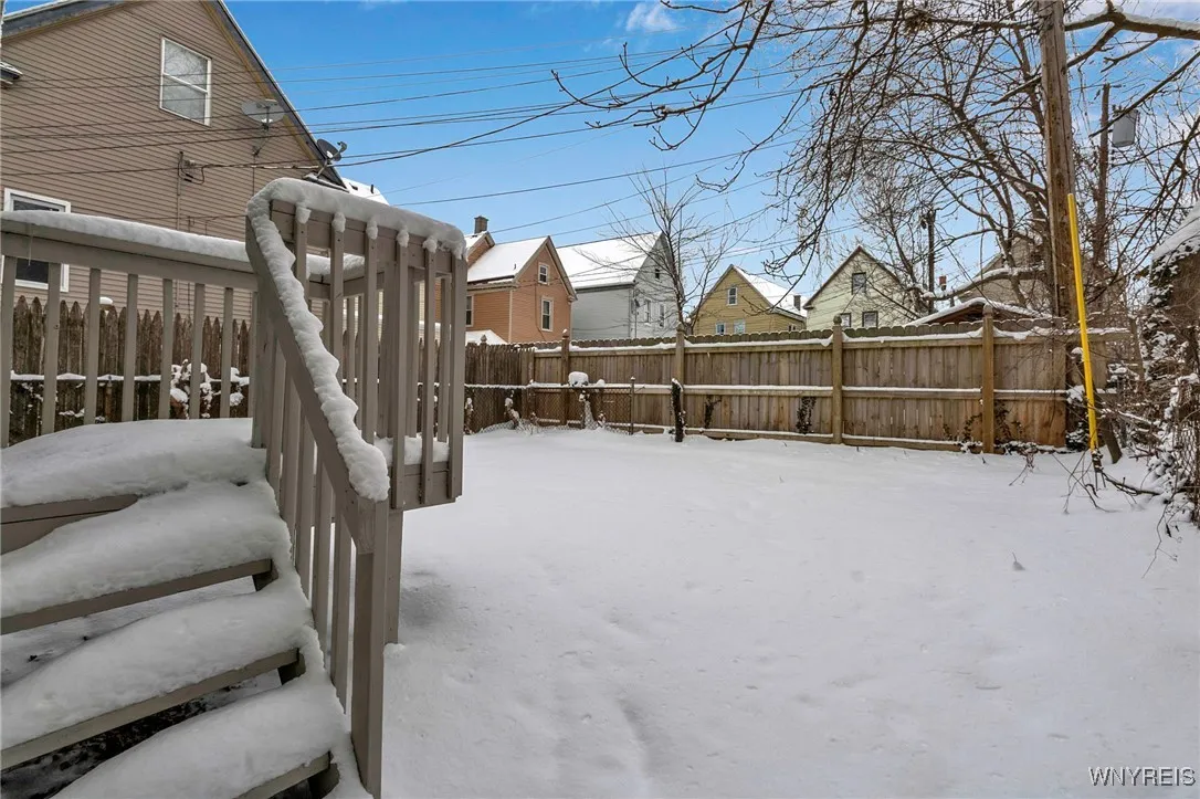 back yard with small deck to enjoy time outside