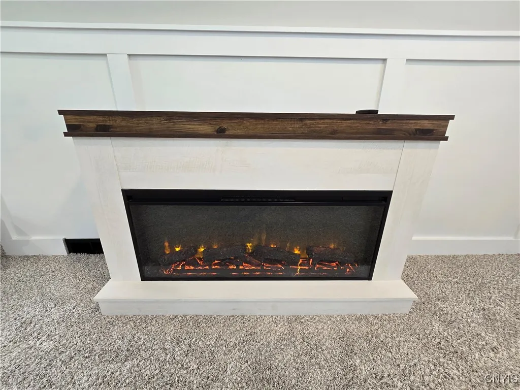 Family room electric fireplace