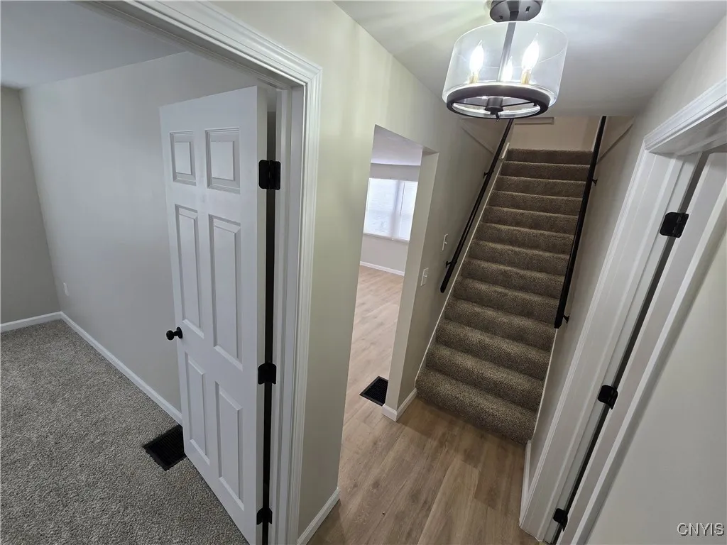 1st floor hallway - bathroom, master bedroom & stairs