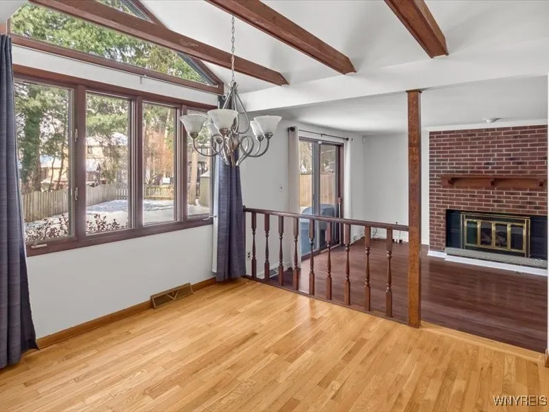 dinette area overlooking family room