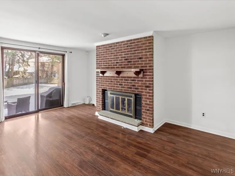 family room with gas fireplace