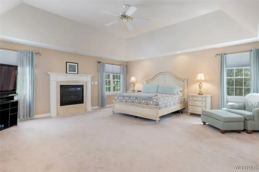 Gorgeous owners suite with gas fireplace.  Opens to ensuite bath and extended walk in closet.