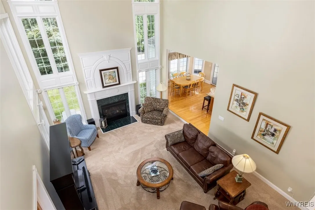 View of 2-story family room.  Note the gorgeous trim work!