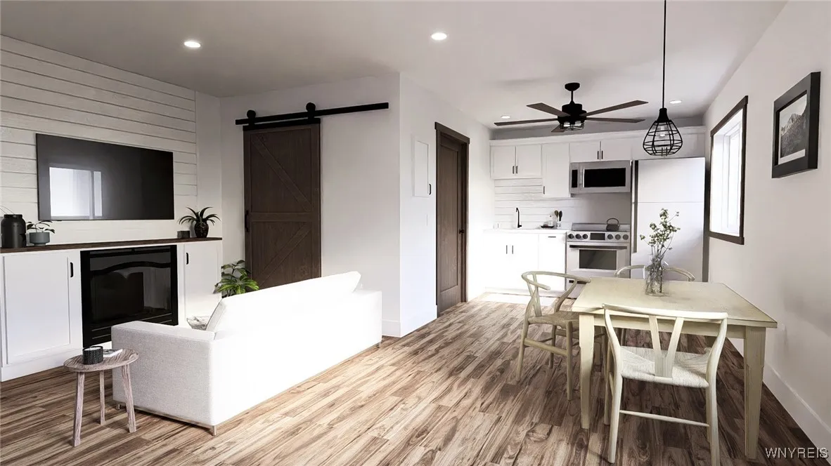 Living Room & Dining Area