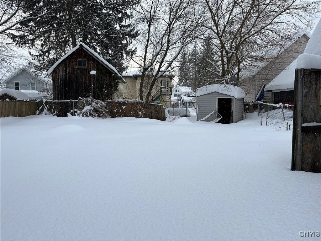Fully fenced in back yard