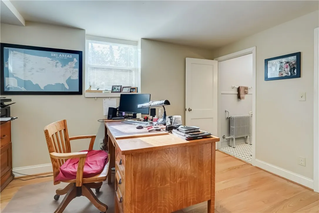 Office In Finished Lower Level With Bathroom