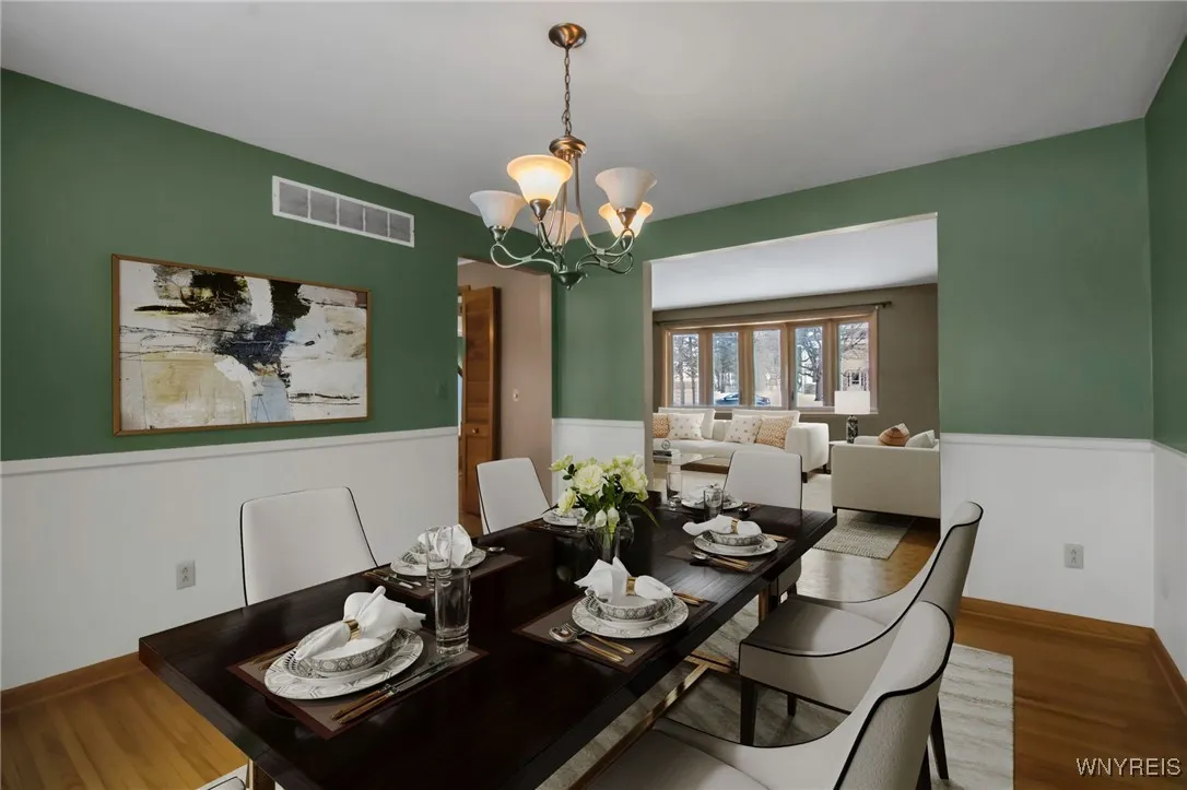 Dining room virtually staged