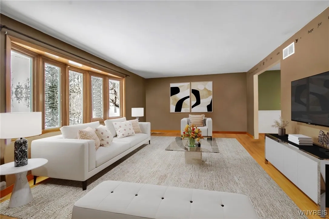 Living room virtually staged