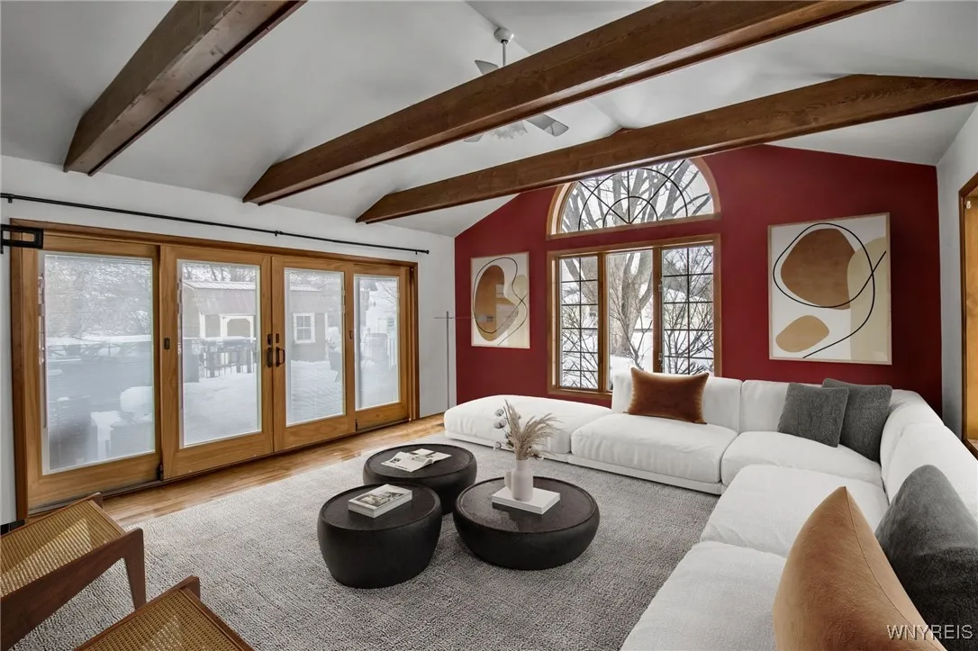 Family room virtually staged