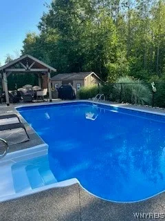 Walk in stair outlet and gazebo for getting some shad from hot summer sun.