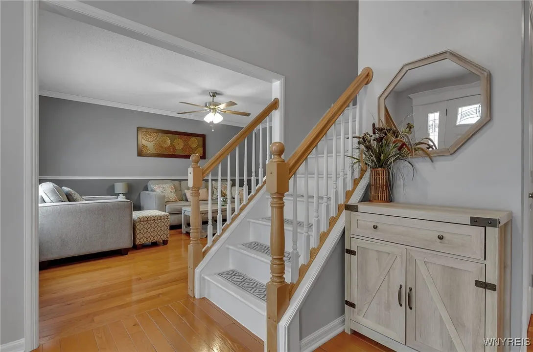 Welcoming foyer looking into Formal dining room currently being used as a sitting room