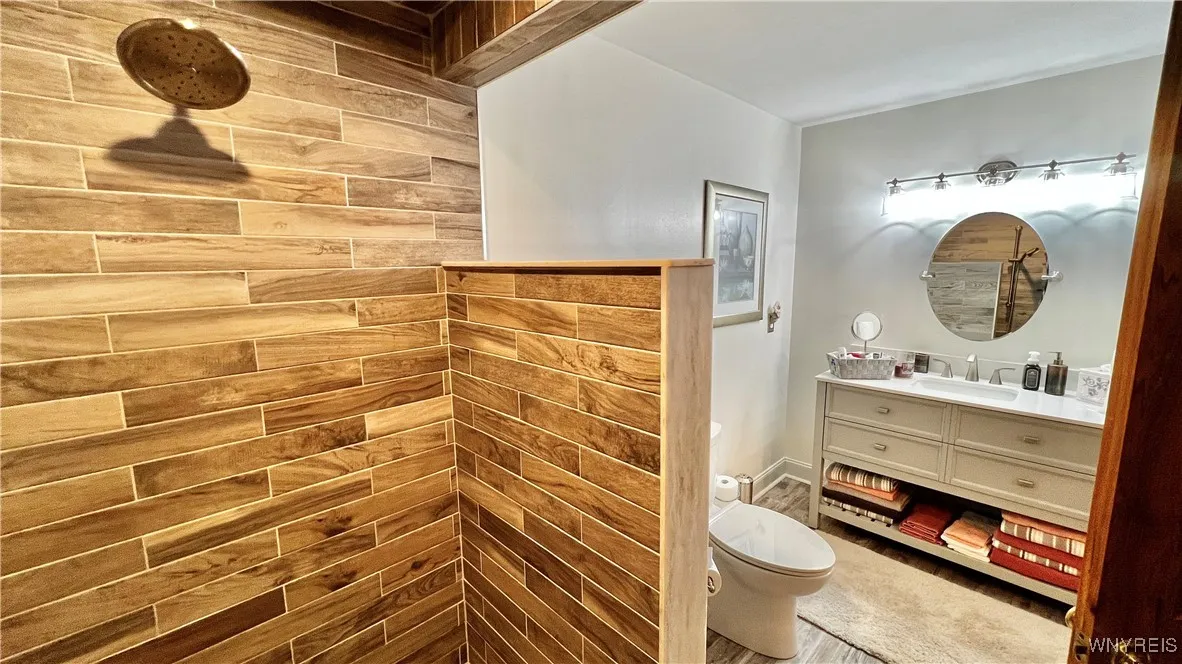 insideof the  new walk-in shower