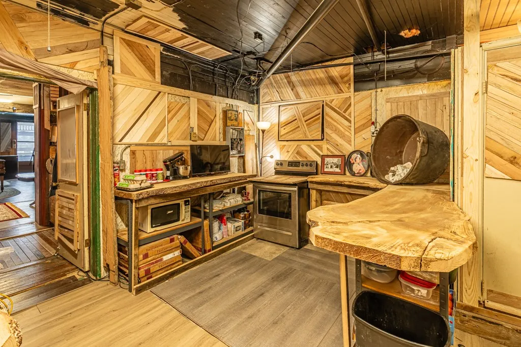Back kitchen / prep area with continued custom touches