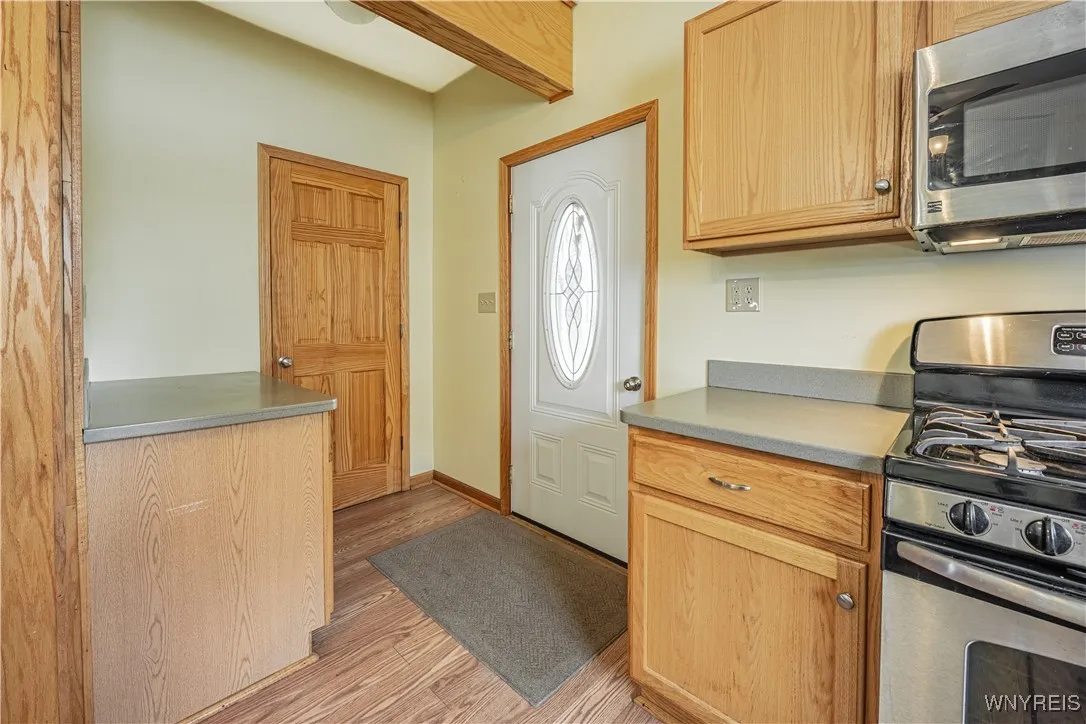 Basement door and Back door. Back leads to laundry room and 1st floor bath.