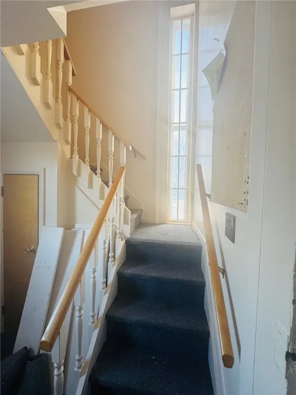 Steps to second floor office or storage area