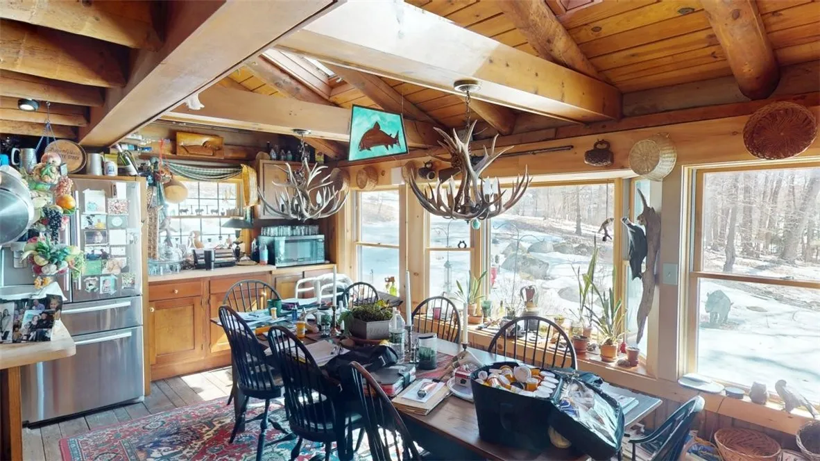 Looking into the kitchen/dining area from the living room.