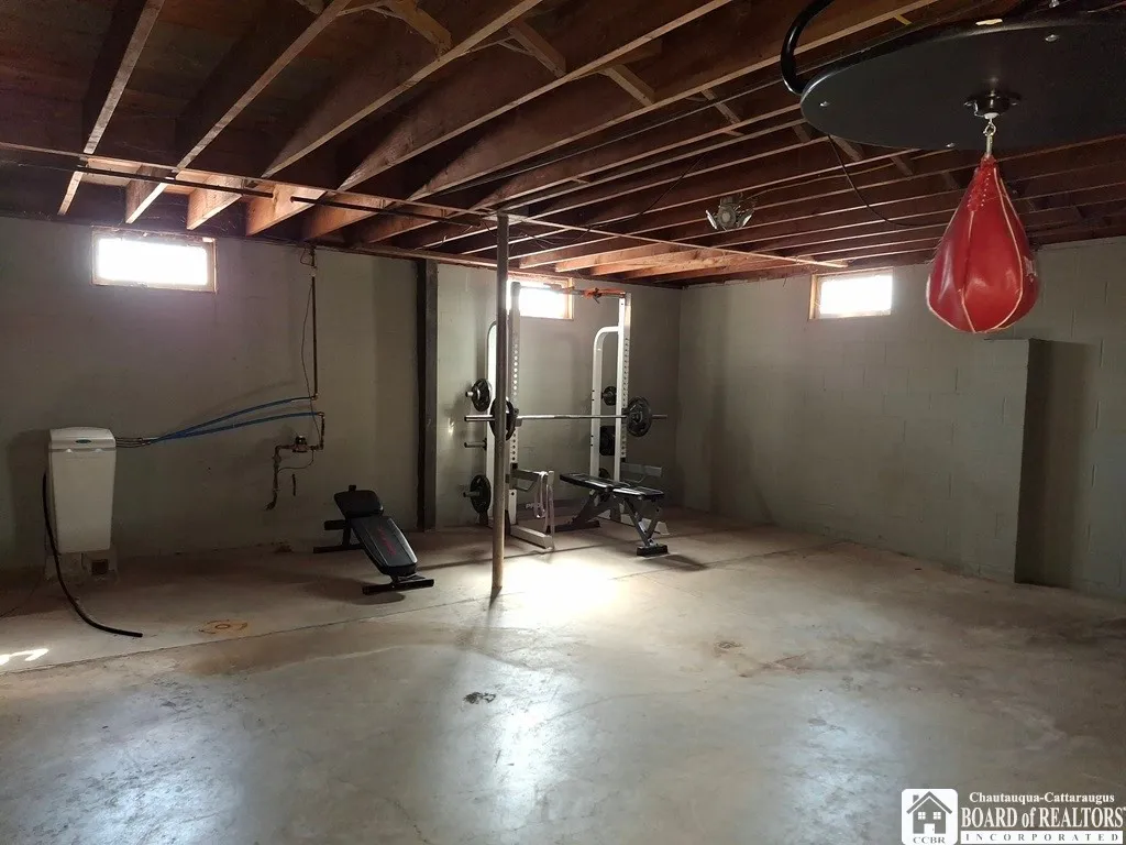 Workout area in basement