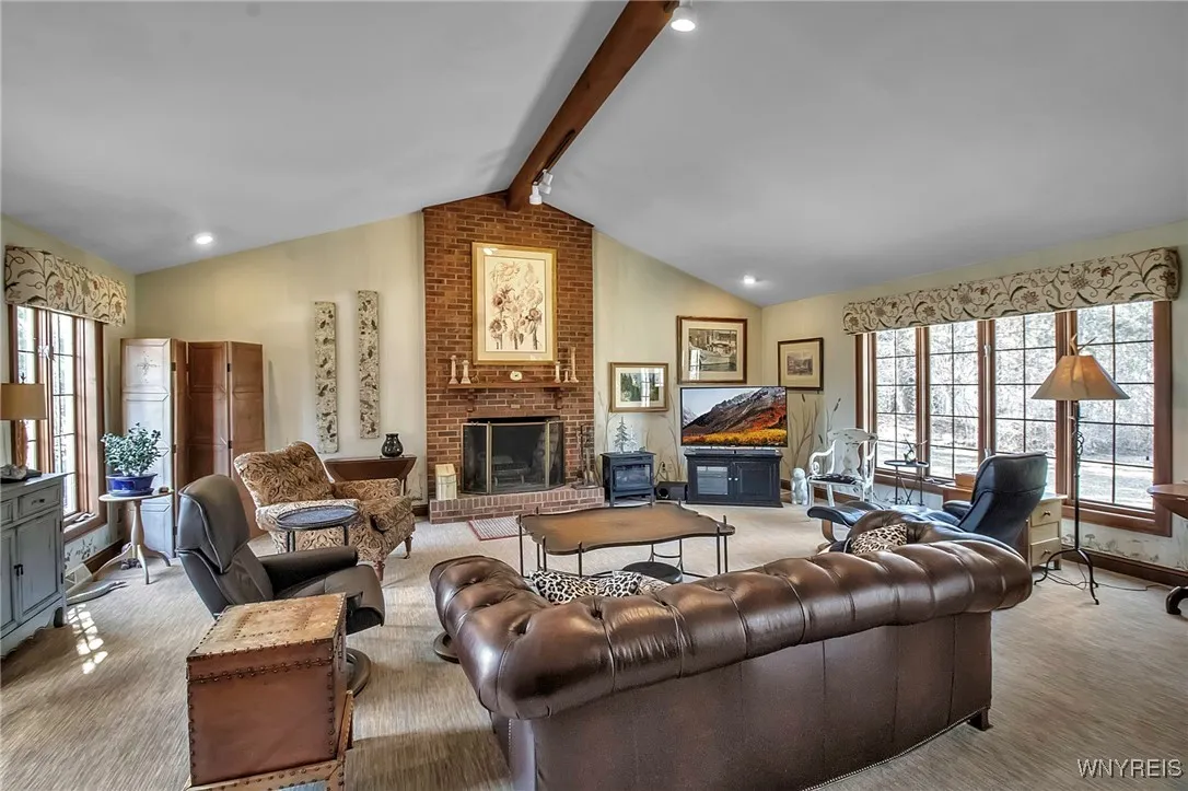 Main house family room with add'l fireplace